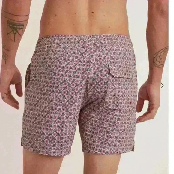 5" Swim Trunk in Faded Rose Geo Print - Picture 3 of 9